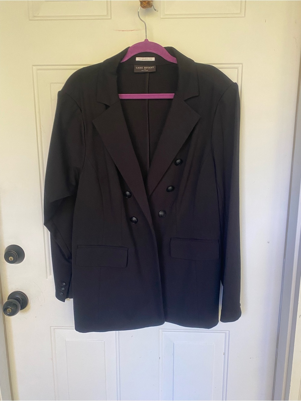 Lane Bryant Black Double-Breasted Suit Jacket Blazer